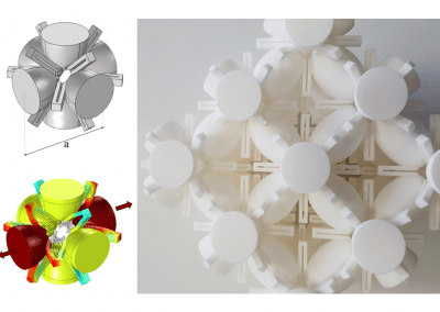 Cella di cristallo fononico con proprietà auxetiche. Modello numerico e prototipo realizzato mediante stampa 3D