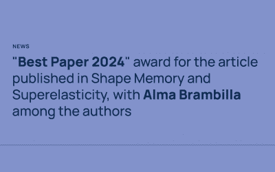“Best Paper 2024” from the journal Shape Memory and Superelasticity awarded to Alma Brambilla